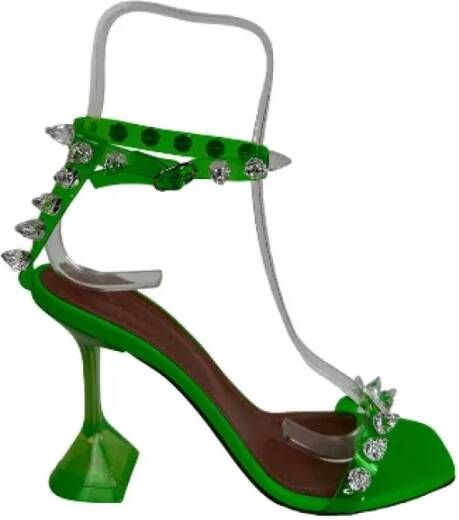Amina Muaddi Pre-owned Leather sandals Green Dames