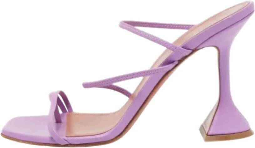 Amina Muaddi Pre-owned Leather sandals Purple Dames