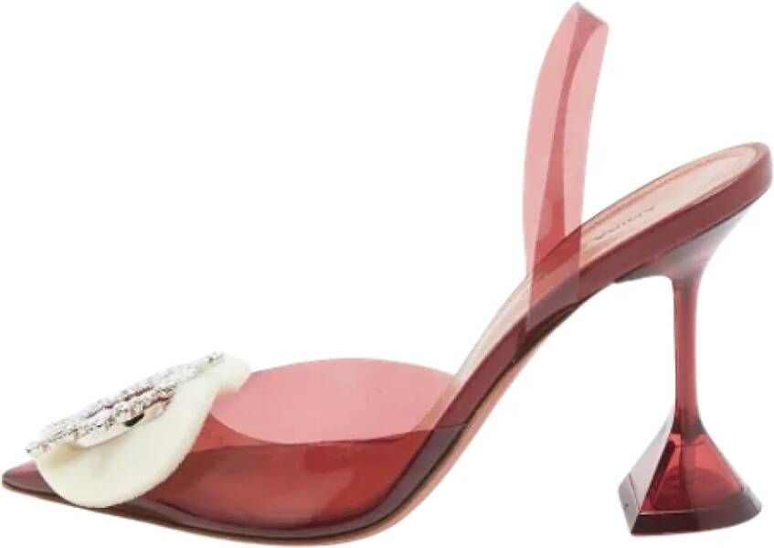 Amina Muaddi Pre-owned Plastic heels Red Dames