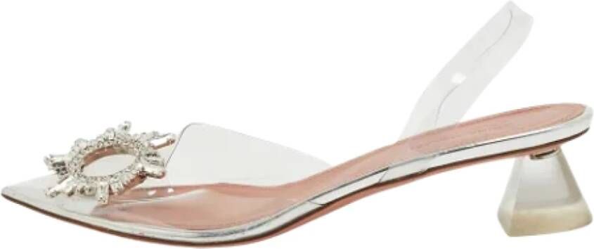 Amina Muaddi Pre-owned Plastic heels White Dames