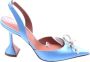 Amina Muaddi Pre-owned Satin heels Blue Dames - Thumbnail 1