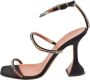 Amina Muaddi Pre-owned Satin sandals Black Dames - Thumbnail 1