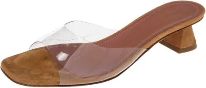 Amina Muaddi Pre-owned Suede sandals Brown Dames