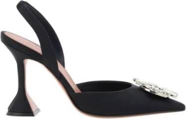 Amina Muaddi Rhinestone Slingback Satijnen Hakken