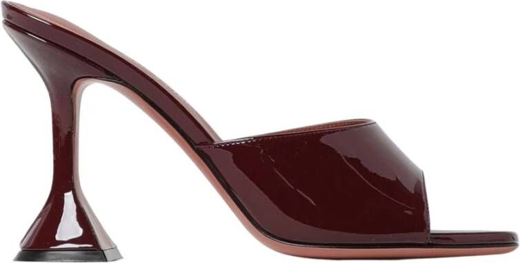 Amina Muaddi Rode Lakleren Hakken Muiltjes