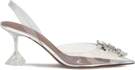 Amina Muaddi Transparante glazen pumps met juweeldetail