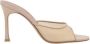 Amina Muaddi Naakt Leren Mesh Pantoffels Elegante Stijl Beige Dames - Thumbnail 8