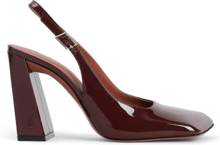 Amina Muaddi Stijlvolle Slingback Pumps in Wijnrood Red Dames