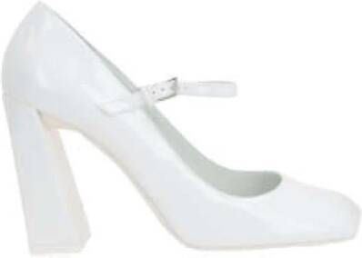 Amina Muaddi Witte Lakleren Mary-Jane Hakken White Dames