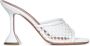 Amina Muaddi Witte Raffia Sandalen met Zandloper Hak White Dames - Thumbnail 5