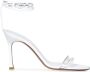 Amina Muaddi Witte Sandalen Elegant PVC Leer - Thumbnail 1