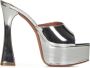 Amina Muaddi Zilveren Instap Sandalen met Open Neus en Hiel Gray Dames - Thumbnail 2