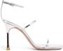 Amina Muaddi Zilveren Leren Sandalen Elegant Ontwerp - Thumbnail 1