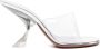 Amina Muaddi Zilverkleurige sculpted hak open teen schoenen - Thumbnail 1