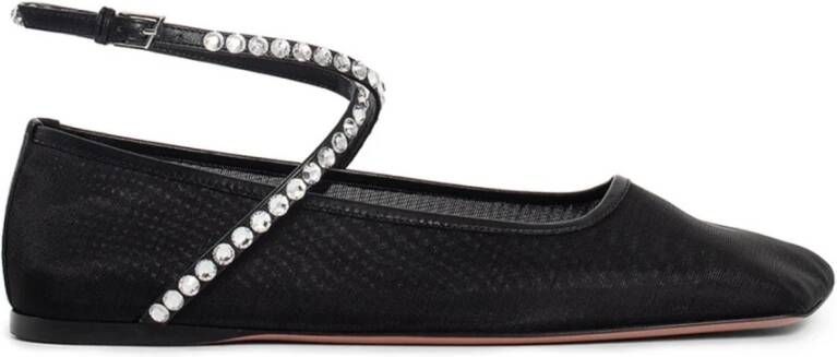 Amina Muaddi Zwart en wit ballerina schoenen Black Dames