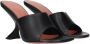 Amina Muaddi Zwarte Leren Stiletto Hakken Sandalen - Thumbnail 1
