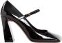 Amina Muaddi Zwarte Patent Mary Jane Blokhak Black Dames - Thumbnail 1