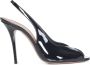 Amina Muaddi Elegante Stiletto Sandalen met Satijnen Afwerking Black Dames - Thumbnail 5