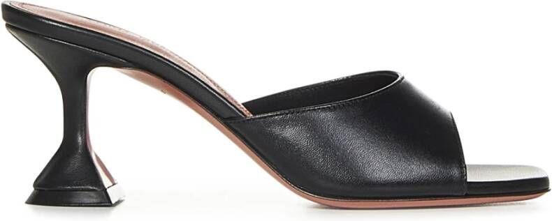 Amina Muaddi Zwarte Sandalen Elegante Zandloper Hak Black Dames