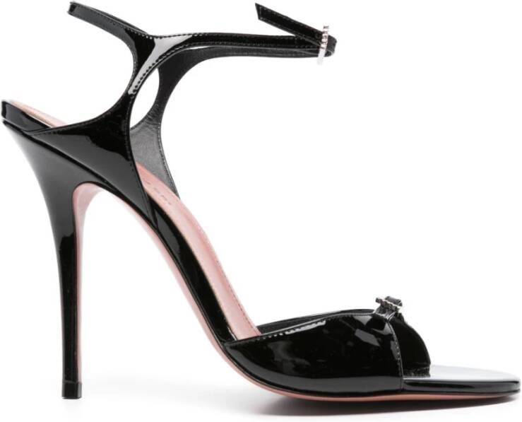 Amina Muaddi Zwarte Sandalen met 10 6 cm Hak