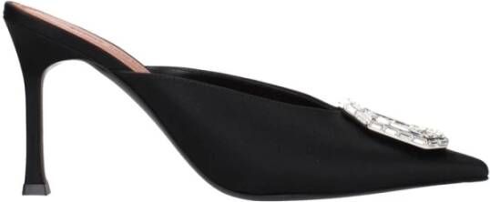 Amina Muaddi Zwarte Satijnen High Heel Pumps