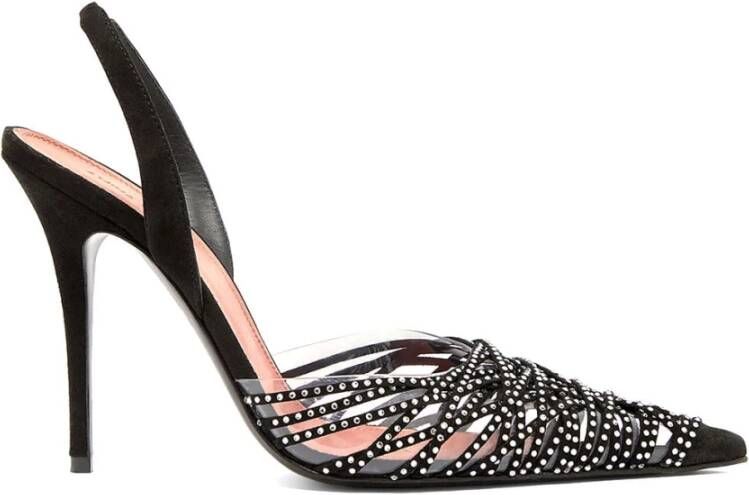 Amina Muaddi Zwarte Slingback Pumps
