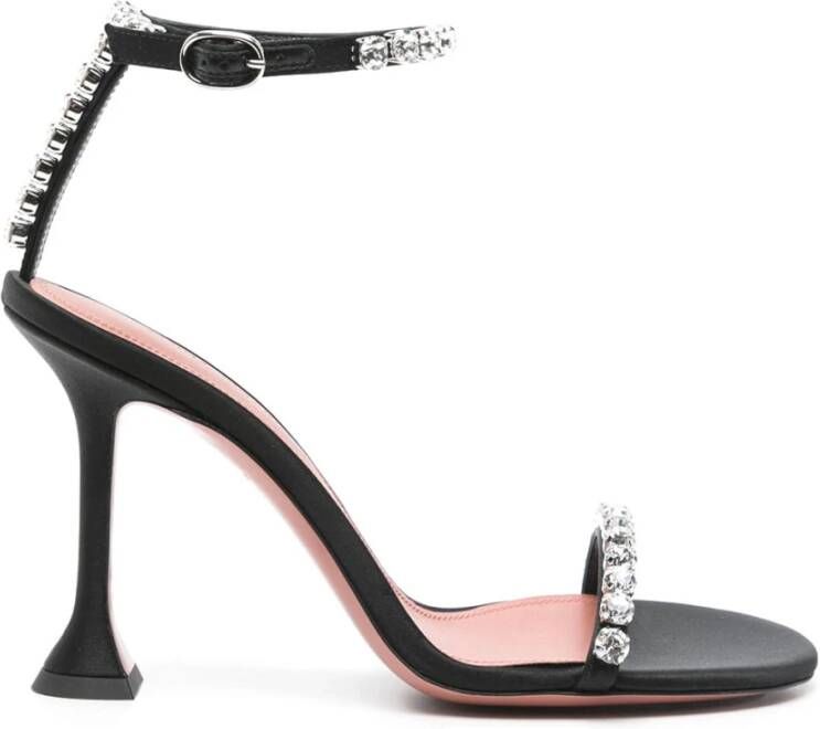 Amina Muaddi Zwarte Strappy Sandalen
