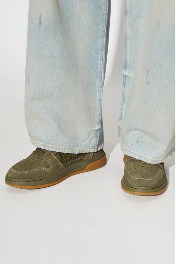 Amiri Leren sneaker met rubberen zool en geperforeerde suède details