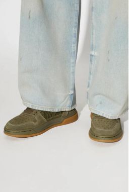 Amiri Leren sneaker met rubberen zool en geperforeerde suède details