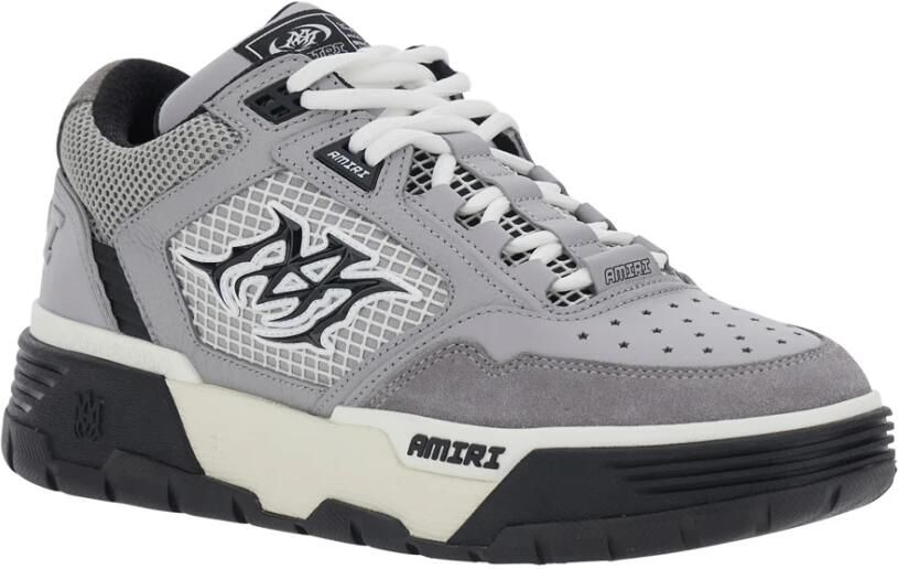Amiri Grijze Sneakers met Contrasterende Details en Rubberen Zool in Leer Heren