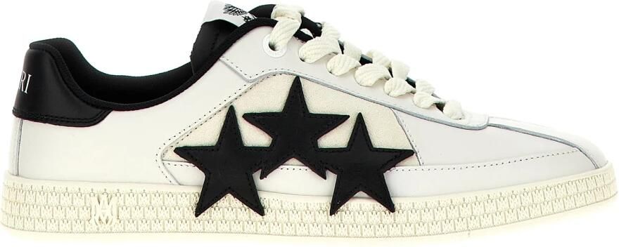 Amiri Zwarte Leren Sneakers Verhoog Uw Stijl Multicolor Heren