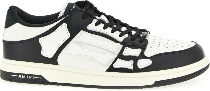 Amiri Zwarte Leren Sneakers Skelet Rubberen Zool Black Heren - Foto 2
