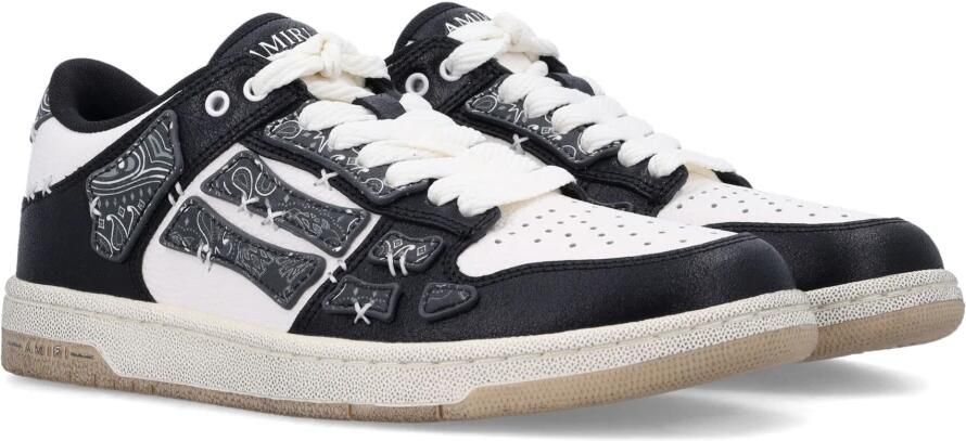 Amiri Zwarte Bandana Skel Top Lage Sneakers