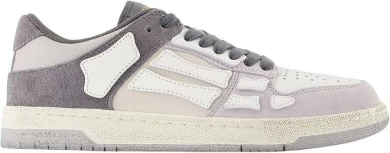 Amiri Distressed Low Top Sneakers Leer Grijs