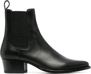 Amiri Luxe Leren Enkellaarzen met Hak Zwart Dames