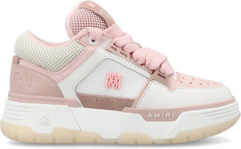 Amiri Roze Lage Sneakers met Dubbele Vetersluiting Pink Dames