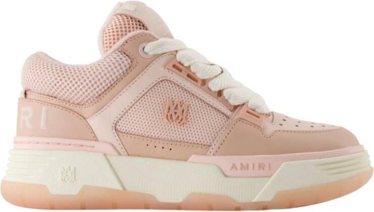 Amiri Roze Leren Sneakers Ronde Neus