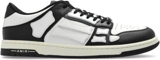 Amiri Zwarte Leren Sneakers Skelet Rubberen Zool Black Heren