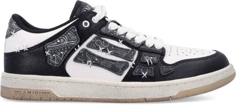 Amiri Zwarte Bandana Skel Top Lage Sneakers