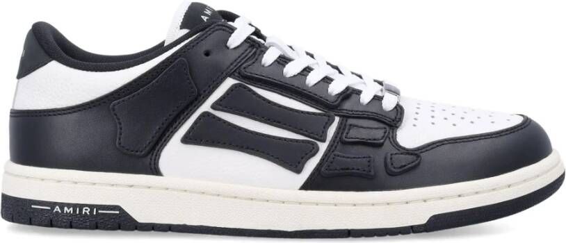 Amiri Zwarte Leren Sneakers met Skeletapplicatie