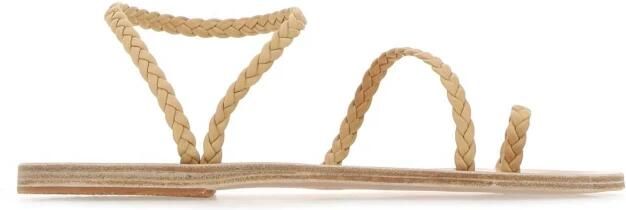 Ancient Greek Sandals Beige Leren Teenslippers Beige Dames