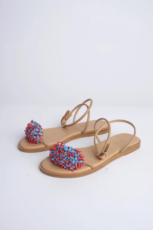 Ancient Greek Sandals Bruine Kralen Sandaal