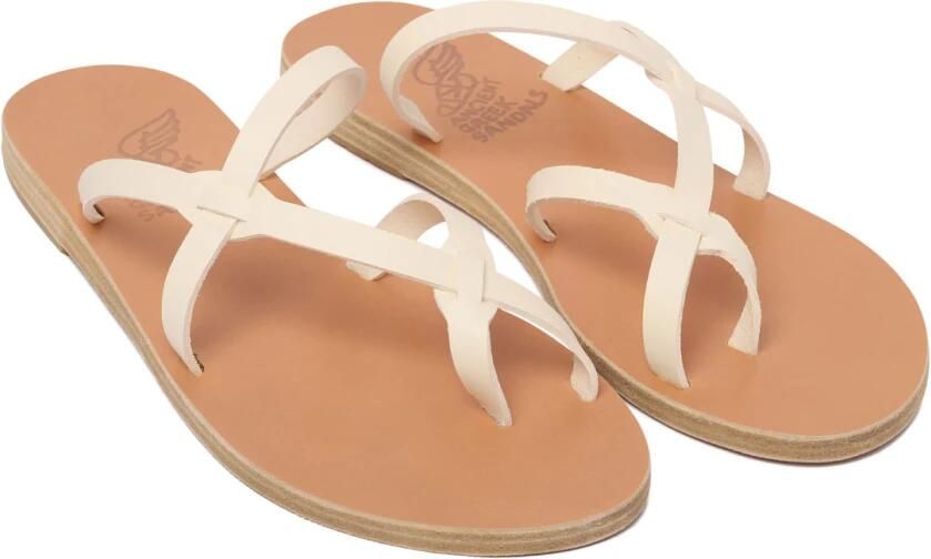Ancient Greek Sandals Beige Leren Kruisband Sandalen Beige Dames