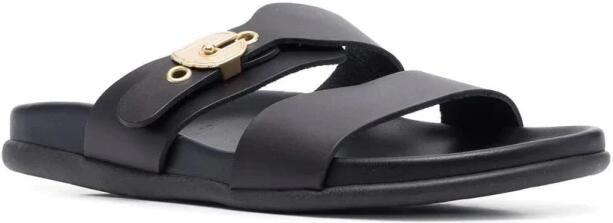 Ancient Greek Sandals Zwarte leren casual sandalen Black Dames