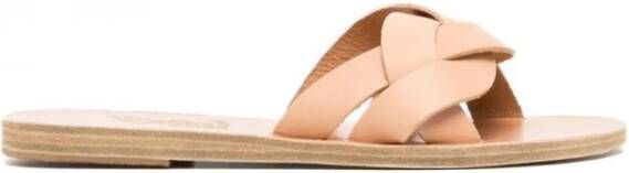 Ancient Greek Sandals Stijlvolle zomerslippers voor vrouwen Beige Dames