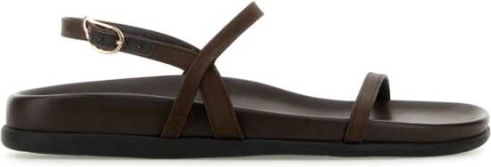Ancient Greek Sandals Bruin Satijn Stijlvolle Sandalen