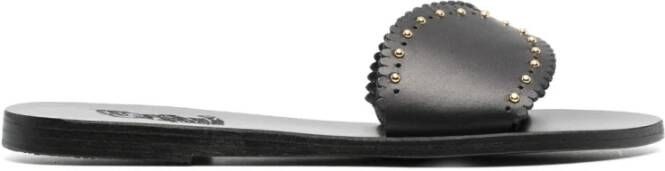 Ancient Greek Sandals Archaic Slip-on Leren Sandalen Black Dames