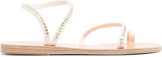 Ancient Greek Sandals Flat Sandals White Dames