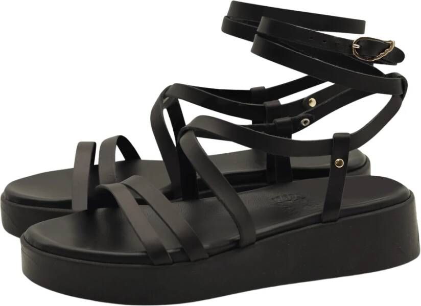 Ancient Greek Sandals Tijdloze Elegante Zwarte Sandalen Black Dames