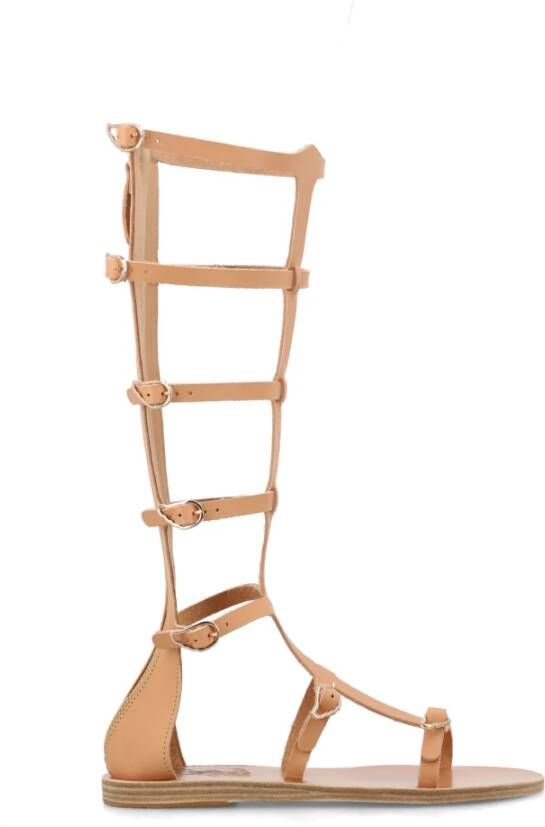 Ancient Greek Sandals Gladiator Stijl Sandalen Brown Dames Schoenen